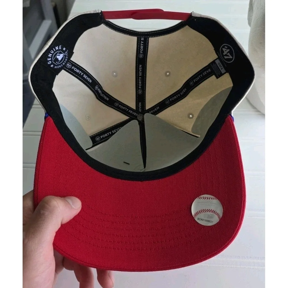 Philadelphia Phillies 47 Brand Hitch Rope  Snapback Hat Cap MLB Cream NWT